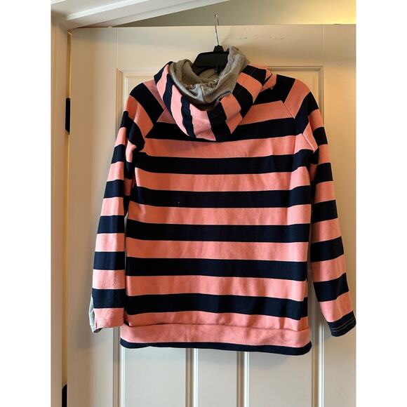 Women's & Ampersand Ave Double Hood L/S Striped Hoodie, Size L- Coral/Navy - Picture 6 of 11